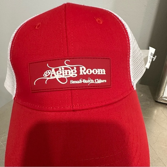 Small Batch Cigars Aging Room Baseball Hat Red Adjustable Cigar Lover NWT READ - Picture 2 of 5